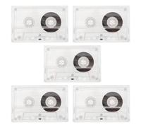 WRITWAA 5 Set Blank Cassette Tape 45 Minute C-45 Audio Cassette with Storage Cases Reusable Plastic Tape for Language Learning Convenient Organization and Universal Compatibility
