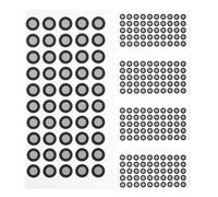WRITWAA 5 Sheets D Scanner Marking Stickers Reflective Film Point Sheets, Pet, Black, 5 Sheets, Inner Diameter 6mm Outer 10mm, for 3d Scanner and Cup, Inspection and Reverse Engineering