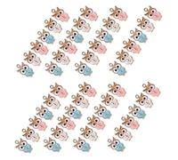 WRITWAA 50 Pcs Owl Charm Pendant DIY Jewelry Making Accessories with Drip Oil Design Mixed White Blue Pink Colors Lightweight Owl Charms for Bracelets Earrings Anklets Cellphone Decor