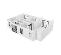 WRITWAA 50 Scale Architectural Model Kit for Indoor Small Apartment, DIY Two-bedroom Two-living Room One-bathroom One-kitchen Model Building Set, Stem Miniature House Craft Supplies