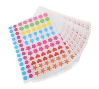 WRITWAA 50 Sheets of Childrens Reward Stickers with Star, Heart, Circle, and Water Drop Shapes, Self-Adhesive Coated Paper, Easy to Carry and Effective Motivation for Homeschool Reward