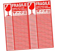 WRITWAA 500Pcs Fragile Warning Stickers Self-Adhesive Shipping Labels Strong Adhesive Packing Warning Tags for Fragile Goods Care and Package Handling Instructions