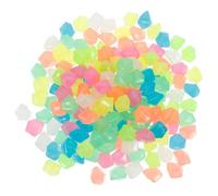 WRITWAA 500pcs Glow the Dark Rhombus Shaped Luminous Rocks for Fish Tank and Garden, Resin Glowing Pebbles with Uniform Particle Sizing and Easy Application, for Aquarium Viewing