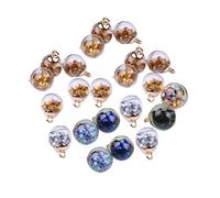 WRITWAA 50pcs Assorted Colour Glass Star Ball Pendants for DIY Jewelry Making, Sturdy Multi-purpose Charms Suitable for Friends Who Love Crafting Unique Accessories Random Color