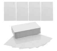 WRITWAA 50pcs Blank Metal Name Cards Sublimation Aluminum Alloy Business Cards 0.21mm Thick Round Corner White Elegant Style Easy to Engrave and Print for Membership
