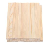 WRITWAA 50pcs Khaki Wooden Rectangular Rods for Crafts, 15x1cm Wood Dowels for Drilling and Dyeing in Classrooms Or Parenting Activities
