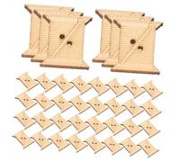 WRITWAA 50pcs Large Wooden Yarn Bobbins Spools for Knitting Sewing Crochet Weaving Tool DIY Thread Organizer Kit for Handmade Craft Projects