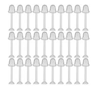 WRITWAA 50pcs Plastic Earring Backs for Studs with Flat Heads, 3mm Size, Soft and Comfortable Ear Stoppers Providing Secure Fit for Jewelry Making and Everyday Wear
