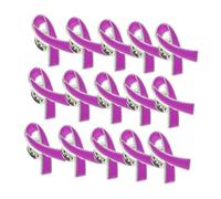 WRITWAA 50pcs Purple Awareness Ribbon Pins Enamel Lapel Brooches for Charity Donation Support Lightweight Alloy Badge for Health Campaigns Public Events and Daily Wear