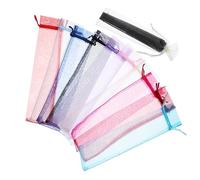 WRITWAA 50pcs Rich Colors Gauze Bags Drawstring Party Favor Pouches Superhero Organza Goodie Bags for Boys and Girls Festival