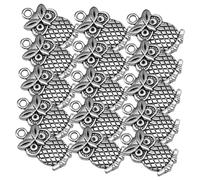 WRITWAA 50pcs Silver Alloy Owl Shaped DIY Accessories Pendants Lightweight Charms for Jewelry Making, for Wedding and Craft Projects