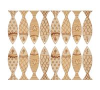 WRITWAA 50pcs Unfinished Natural Wood Fish Cutouts for DIY Craft Projects Mediterranean Style Wooden Fish Decorations Cartoon Shaped Blank Wood Pieces Suitable and Kindergarten