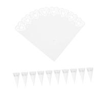 WRITWAA 50pcs White Paper Petal Cones with Hollow Heart Pattern Durable Wedding Confetti Holders for Birthday Party Anniversary Interactive and Easy to Hold Petal Dispensers