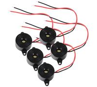 WRITWAA 5Pcs 12V Piezo Buzzer Electronic Alarm High Decibel 2-Wire Leads Active Piezo Electric Tone Alarm for Circuit and Electronic Devices in Industrial and DIY Applications