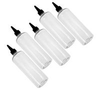 WRITWAA 5pcs 500ml Refillable Plastic Hair Dye Bottles with Pointed Nozzle Caps for Applying Hair Care Products and Dust-proof Storage, for Salon and Home Use