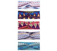 WRITWAA 5pcs Bohemian Elastic Headbands for Women Lightweight Polyester Hairbands Moisture Wicking Head Wraps Suitable for Tourism and Daily Life