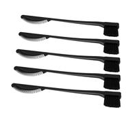 WRITWAA 5pcs Dual Makeup Brush and Edge Hair Brush Set, Double-sided Eyebrow Comb and Eyelash Separator, Black Sleek Grooming Tool for Women’s Precision Styling