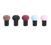WRITWAA 5pcs Dual-use Mushroom Shape Makeup Foundation Sponges with Plastic and Soft Sponge Material for Travel and Home Use, Create Make-up Easily Random Color