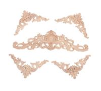 WRITWAA 5Pcs European Style Wood Carved Furniture Applique Decorative Corner Decals for Cabinets Living Bedroom DIY Overlay Mouldings with Fine Craftsmanship and Classic Elegance