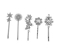 WRITWAA 5pcs Five-pointed Star Flower Hairpin Rhinestones Hair Clips for Girls Hair Decor for Little Girls Accessories and Special Occasions