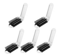WRITWAA 5pcs Foldable Travel Hair Combs with Mirror Portable Mini Hair Detangling Combs Made of Sturdy Pp Material Fits Well in Clutch Bag Or Pocket for On-the-go Styling