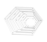 WRITWAA 5pcs Hexagon Quilting Templates Rulers for Sewing DIY Patchwork Craft Precise Stencil for Quilting Patterns Beginner Friendly and Templates Tailors Sewing Supplies
