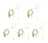 WRITWAA 5pcs Microphone Lavalier Wired Headset Mic Condenser for Broadcasters Singers Tv Presenters