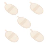 WRITWAA 5Pcs Natural Loofah Bath Towels Beige Exfoliating Body Scrubbers Reinforced Edges for Dead Skin Removal and Smooth Glowing Skin Portable Bathing Tools for Shower and Travel