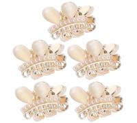 WRITWAA 5pcs Pearl Claw Hair Clips Small Metal Decorative Hair Accessories for Women with Secure Grip, Elegant Design for Informal Events and Parties