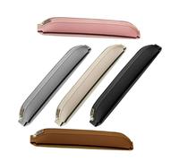 WRITWAA 5pcs Pu Leather Elastic Pen Sleeve with Zipper and Strap, Lightweight Pencil Case with Separate Compartments, Secure Closure for Daily Use and School, Modern Minimalism Design
