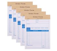 WRITWAA 5pcs Purchase Order Receipt Book with Two Part Carbonless Design, Inkproof Paper, 50 Sets Per Book, Handwritten Receipt Pad for Offices and Hardware Stores, Reducing Disputes