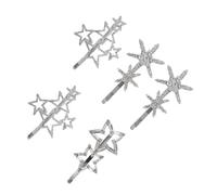 WRITWAA 5pcs Rhinestones Snowflakes Hairpin Elegant Barrette for Women Girls Hair Clip for Straight Curly Ponytail