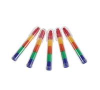 WRITWAA 5pcs Stackable Mini Crayon Packs for Interchangeable Plastic Blocks and High Colour Saturation, Chunky Buildable Rainbow Crayons for Craft Cards and Office Use