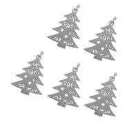 WRITWAA 5pcs Stainless Steel Christmas Tree Charms Pendant for Necklace Making, Mini Size and Lightweight Design, for Jewelry Crafting and Sharing with Family or Friends