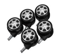 WRITWAA 5pcs Stem Caster Wheels Chair Furniture Wheels Casters Rolling for Furniture Swivel with Side Brake Swivel for Black