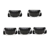 WRITWAA 5pcs Stylish Pu Rivet Fanny Pack for Women Chic Crossbody Bag Tassel Design for Parties Shopping and Travel Portable Cellphone Pouch for