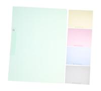 WRITWAA 5pcs Transparent Flip File Folders with Pull Rod Clip Secure Report Covers Clear Document Organizers for School Office Business Use