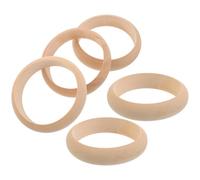WRITWAA 5pcs Unfinished Wood Bangles Bracelets for Women Comfortable Handling and Sturdy Base, Beige Circle Shape Smooth Finish and Authentic Grain, for DIY Jewelry Making and Painting