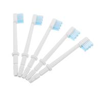 WRITWAA 5pcs Water Flosser Replacement Toothbrush Heads Blue Square Brush Head for Deep Cleaning Oral Irrigator Tips Compatible with Waterpik Models for Interdental Hygiene