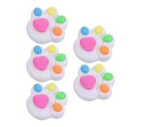 WRITWAA 5pcs White Cat Paw Shaped Highlighters Set, Fluorescent Multi-color Pens for School, DIY Scrapbook, Note Taking, and Reading Markers