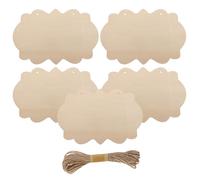 WRITWAA 5pcs Wooden Plaques for Crafts with Smooth Surface and Easy Hanging, Beige Basswood Rectangular Door Plaques with Jute Rope, for Door Decor and Room Decoration