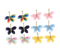 WRITWAA 6 Pairs Handmade Butterfly Hair Clips Satin Butterfly Accessories for Girls Small Hair Barrettes for Weddings and Parties