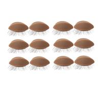 WRITWAA 6 Pairs Realistic Replacement Eyelids for Lash Extension Practice Detachable Makeup Accessory with Black and Light Tones Durable Silicone for Multiple Uses Suitable for Lash