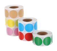 WRITWAA 6 Rolls Small Round Coding Labels Self-Adhesive Stickers for Food and Jam Jars, Writable Kraft Paper Round Blank Labels with Strong Adhesion and No Residue, for Office