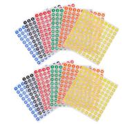 WRITWAA 60 Sheets 10Mm Round Numbered Labels 1-100 Color-Coded Adhesive Stickers for File Sorting and Inventory Organization, Removable Coding Stickers with White Numbers on Black, Green,