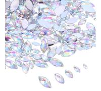WRITWAA 600pcs Acrylic Ab Horse Eye Rhinestones Flatback Sparkling Gems for DIY Clothes, Shoes, Bags, Nail Art, Phone Case Decorations with Fade-Resistant Quality