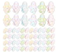 WRITWAA 60pcs Acrylic Bubble Cluster Beads - Clear Acrylic Bubble - 0.9" Cloud Spacer Beads for Dollhouse Landscape Ornament Fairy Garden Jewelry Making