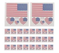 WRITWAA 60pcs American Flag Face Tattoos - Patriotic Usa Stickers with Heart Shape, Independence Day Party Supplies, Temporary Tattoos for 4th of July Memorial Day Soccer Events