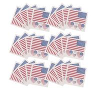 WRITWAA 60pcs American Flag Stickers Temporary Tattoos with Vivid Colors and Patriotic Design for Face and Body, for Fourth of July Celebrations and Birthdays, Paper Material