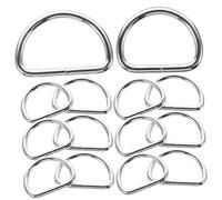 WRITWAA 60Pcs Metal D Ring Buckles Purse Connecting Rings Reusable Bright Silver for Bag Hardware Anti- Accessories for Handbags Backpacks Dog Collars Webbing
